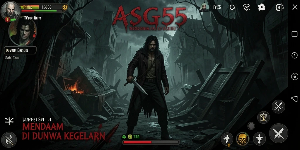 Tampilan gameplay ASG55 dengan elemen horror yang mengerikan.