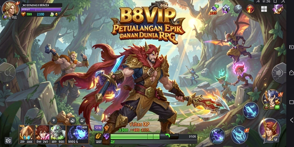 Tampilan gameplay B8VIP yang memukau dan penuh aksi RPG.