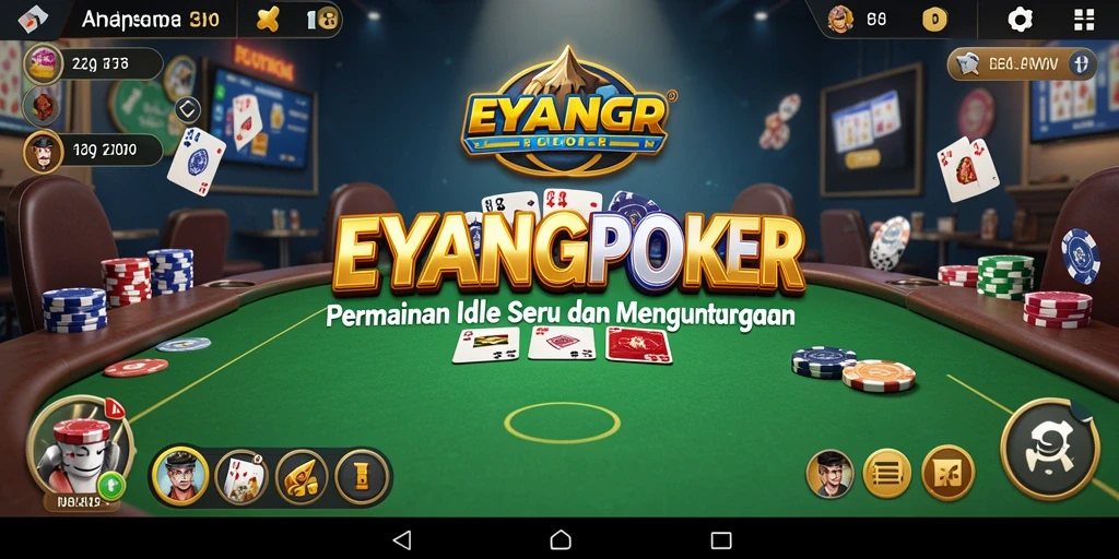 Tampilan dinamis gameplay EYANGPOKER yang menarik dan sederhana.