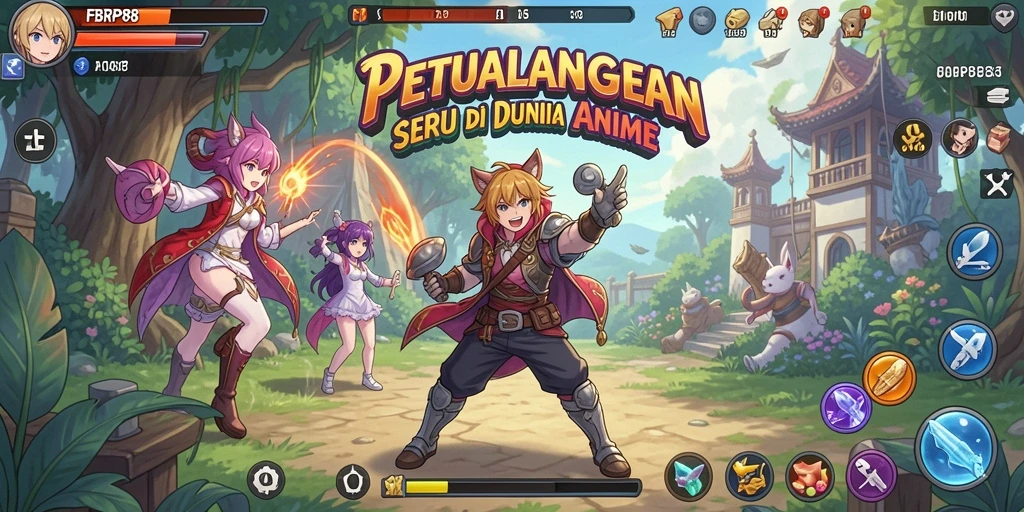 Screenshot FBRP88 menampilkan karakter anime dalam aksi seru.