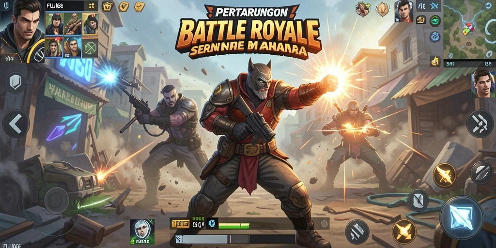 Screenshot utama FUJI66 menunjukkan aksi pertarungan mendebarkan dalam mode Battle Royale.