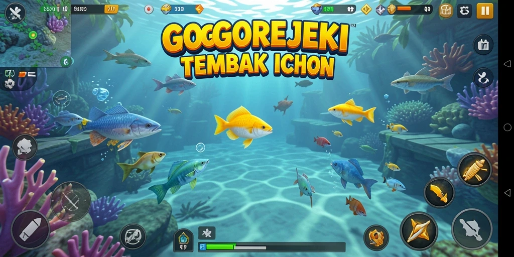 Tangkapan layar gameplay seru GOGOREJEKI saat menembak ikan.