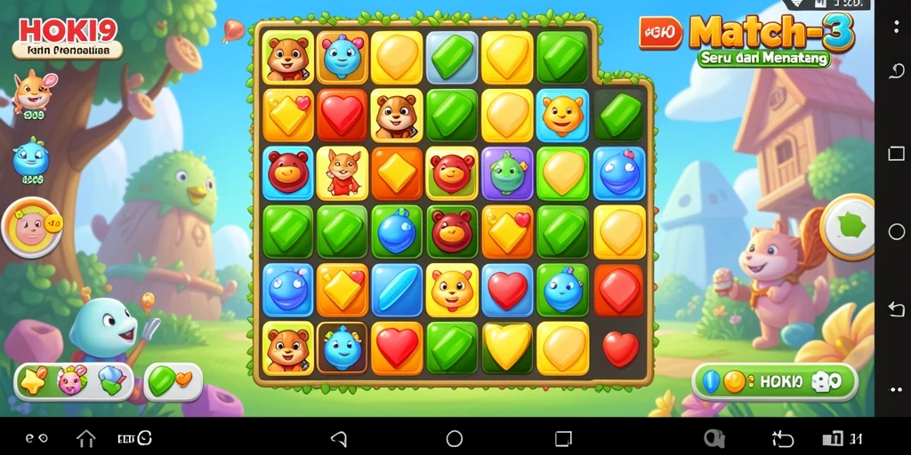 Gameplay menarik HOKI9 dalam aksi Match-3.