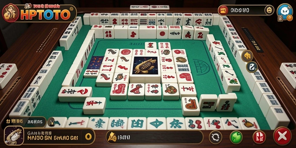 Tangkapan layar gameplay HPTOTO yang menampilkan variasi kepingan Mahjong.
