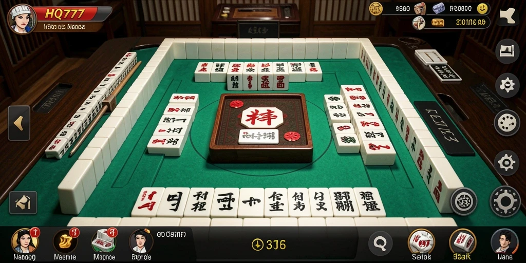 Tangkapan layar gameplay menunjukkan keseruan permainan Mahjong di HQ777.