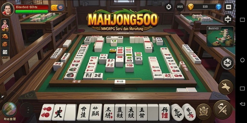 Screenshot gameplay MAHJONG500 menunjukkan aksi seru dalam MMORPG.