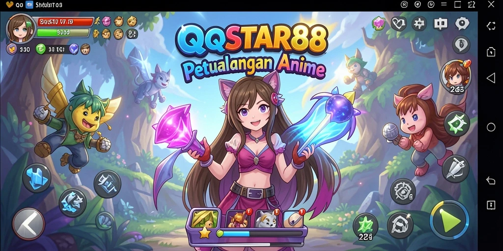 Tampak luar gameplay QQSTAR88 dengan karakter Anime yang menawan.