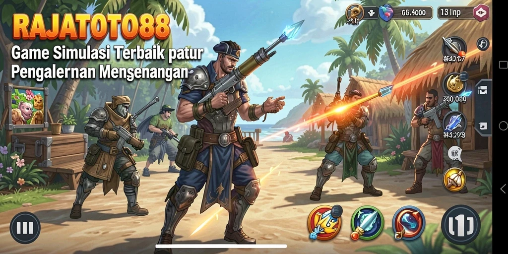 Screenshot gameplay RAJATOTO88 menampilkan aksi simulasi yang seru.