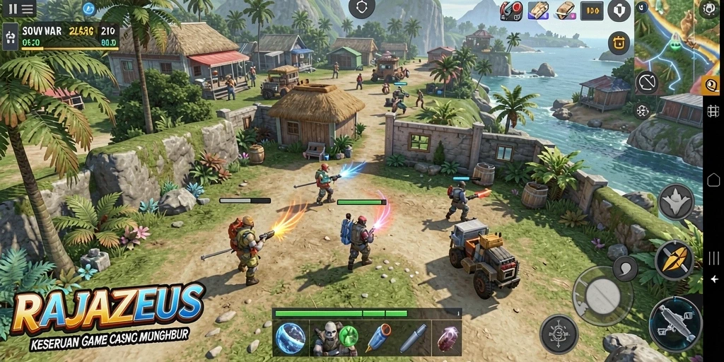 Tampilan menarik dari gameplay <strong>RAJAZEUS</strong> yang penuh warna.