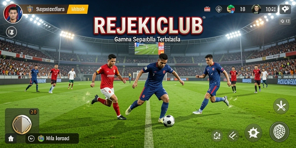 Tampilan menarik dari aksi gameplay sepak bola di REJEKICLUB.