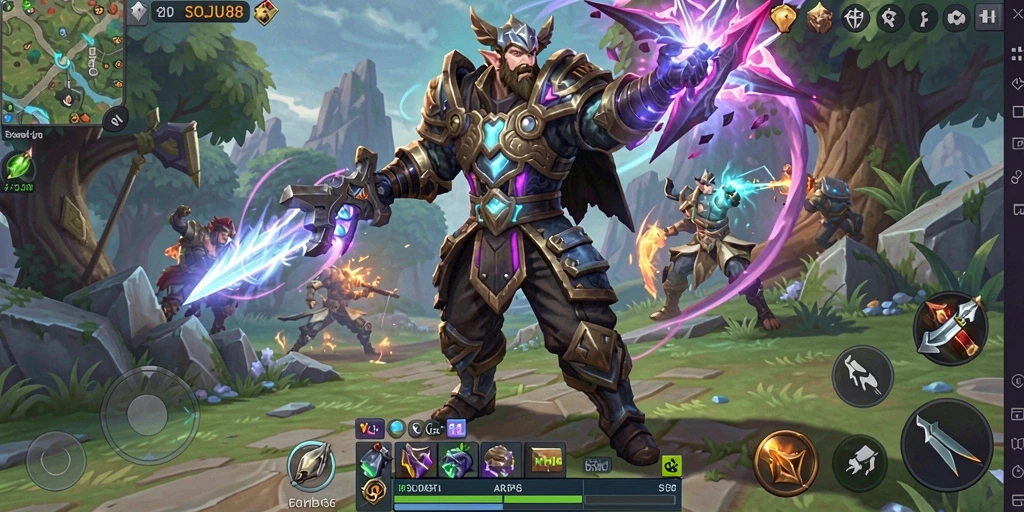 Screenshot utama SOJU88 menampilkan aksi bertarung yang mendebarkan.