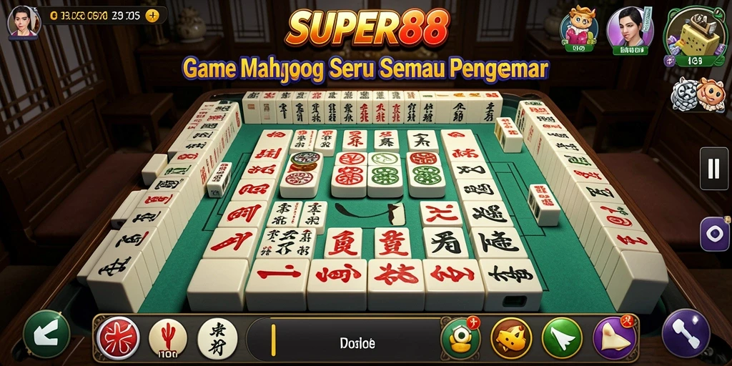 Screenshot menunjukkan gameplay Mahjong yang menarik dan interaktif.