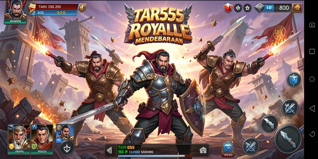Screenshot TAR555 menampilkan aksi seru Battle Royale.