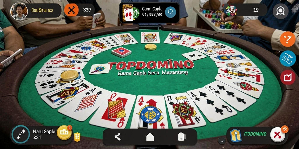 Tampilan gameplay TOPDOMINO yang menarik dan interaktif.